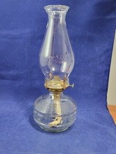 Vintage KAADAN LTD Clear Glass Hurricane Oil Lamp Base Block and Ribbed Pattern picture