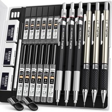 6PCS Art Mechanical Pencil Set, 3PCS Metal Drafting Pencil 0.5 Mm & 0.7 Mm & 0.9 picture