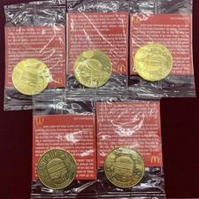 COMPLETE SET 5 McDonalds 50 Years Of Big Mac Collectors Coins Decades 1968-2018 picture