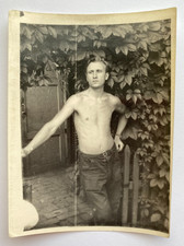Handsome guy naked torso affectionate young man gay interest Vintage Photo picture