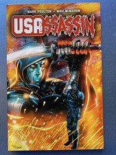 USASSASSIN #1 COMIC GRAPHIC NOVEL MARK POULTON,1st PRT 2020 + BEARDZZERKER AUTO picture