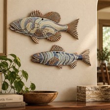Vintage Ceramic Fish Wall Plaques – Matching Pair | Mid-Century picture