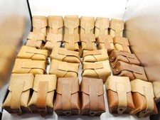 Huge Lot of 13 Mauser Serbian Tan Double Leather Military Ammo Pouches for M48 picture