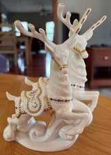 Vtg 1999 Lenox 'Dash Away All' Prancer & Vixen Figurine w/ Orig Box Bone China picture