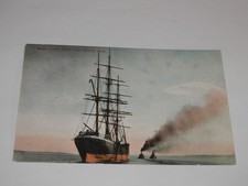 SEATTLE WA - 1907-1915 ERA POSTCARD - GANGES TOWING - PUGET SOUND SAILING VESSEL picture