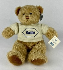 Vintage Roche Pharmaceutical Merch Advertising Teddy Bear Plush Sweater 14” 2000 picture