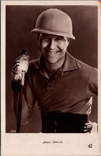 JACK OAKIE Actor RPPC Polo Helmet Golf Club AN Paris Vintage 1930s Postcard picture