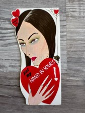 Vintage Rare Valentine Day Card Die Cut Vampire Love Spooky Valloween Halloween picture