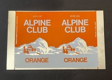 c.1960s Alpine Club Orange Soda Body Blank Flat Sheet Lithograph Canada 10 Oz picture