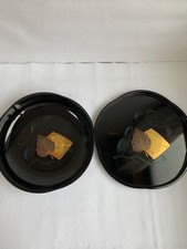 Kansai Yamamoto Lacquerware Set Sweet Tray Bowl Modern Black Glossy Arts picture