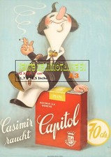 Capitol Cigarettes - 1940 Casimir Raucht - Switzerland - A3 Laminated picture