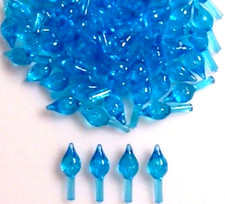 45 Small Aqua Starlight Twinkle Bulbs Ceramic Christmas Tree Lights Replacement picture
