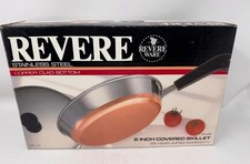 Revere Ware 8” Covered Skillet Copper Bottom Stainless #3514480 New picture