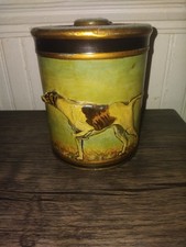 Vintage Granger Tobacco Tin Folk Art Hand Painted Sporting Humidor 3D Raised... picture