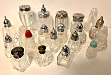 Lot of 20 Vintage Chrystal/Cut Glass Single Shakers, Fostoria, Hazel-Atlas & mor picture