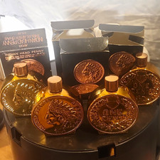 Lot of 4 Vintage Avon Indian Head Penny After Shave 4oz  Slightly Used w/ Boxes picture