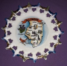 ILLINOIS RETICULATED COLLECTORS PLATE LUGENE’S JAPAN 5” VINTAGE MINT picture