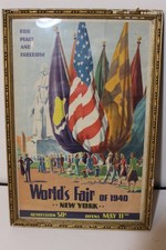 1939/1940 NY World's Fair Peace And Freedom Poster  framed.  Original, 13 x 20 picture
