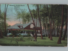 Residence Waikiki Beach Honolulu Hawaii TH Island Postcard 1915 picture