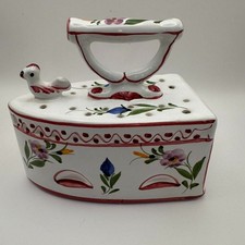 Portugal Ceramic Hand Painted Floral Bird Design Iron Decor Defuser Doorstop picture