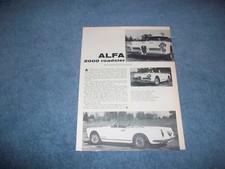 1958 Alfa Romeo 2000 Roadster Vintage Article 