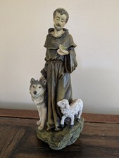 Saint Francis Devotional Statue With Wolf and Lamb, Roman, Inc 2004  picture