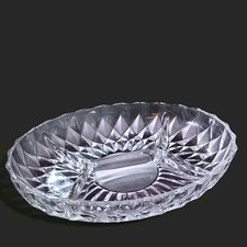 European Classics Divided Relish Tray 4 Section Glass Serving Platter picture