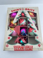 10 Vintage Mercury Glass Christmas Ornaments Shiny Brite Poland 3” MCM picture
