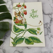 Current Vintage 80s Just A Notes Blank Note Card Set Mouse Strawberry Stationery picture