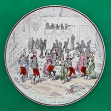 Antique French Transferware Plate Vie de Caserne Le Bal du Grand Vainqueur SR picture