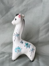 Vintage Stylized Giraffe Figurine 1940’s 1950’s  Blue Painted Flowers picture