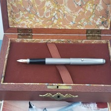 1975 Parker 75 Bicentennial Fountain Pen Made Pewter Cap & Barrel 14k Golf M Nib picture