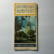 Michigan Water-Winter Wonderland 1967, Official Highway Map - USED picture