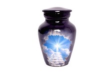 Handcrafted Metal Keepsake Urn - Heaven Stairway Design picture