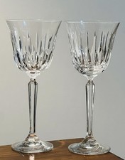 2 Vintage Mikasa Interlude Pattern Crystal Wine Glasses 8 3/8” Tall picture