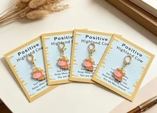 Cute Highland Cow Charm Pendant Keychain Zipper Purse Phone Necklace Key Shoe picture