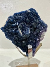 BLUE FLUORITE POCKET ON DOLOMITE / QUARTZ  Huanggang Mines, Mongolia 216g picture