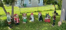 Blow Mold Vintage Christmas Decorations, Lot Of 7. Light Up picture