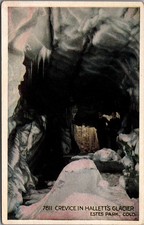 Hallett's Glacier Crevice Estes Park Colorado Ice Cave Postcard c1910s picture