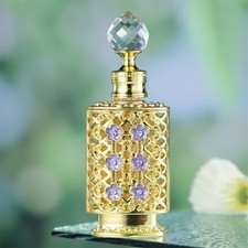 12ml Vintage Jeweled Flowers Perfume Oil Bottle Fancy Crystal Glass Woman Gift picture