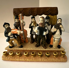Vintage Hard To Find Ceramic Klezmer Band Menorah picture