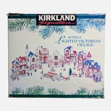 Vtg Kirkland Signature 40 Piece Illuminated Victorian Christmas Village Figurine picture
