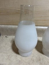 Frosted Glass Oil Lamp Chimney Globe Shade 7 1/2 “ x 3 1/2” x 2 1/2” Fitter picture