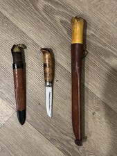 3 Vintage Pukka Knives. 1) K.J. ERIKSSON Mora, SWEDEN 2 Made In Finland picture