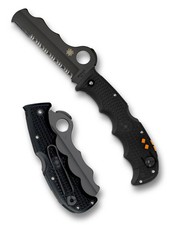 Spyderco Assist Rescue Knife Black Combo Edge VG-10 Blade Black FRN C79PSBBK picture