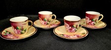 C.T. CARL TIELSCH DEMITASSE CUP AND SAUCER SET OF 4 VINTAGE? ANTIQUE? GERMANY picture