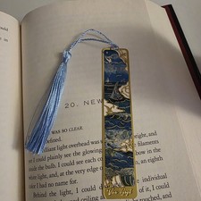 Van Gogh Metal Bookmark Metal Blue Tassel Sailing Seascape Art Rectangle  picture