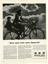 1944 National Dairy Mother and Son on bicycle Vintage Print Ad picture
