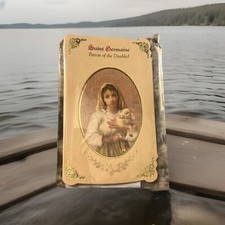 St  Germaine  Healing Holy Card Folder + Medal (Patron of The Disabled) picture