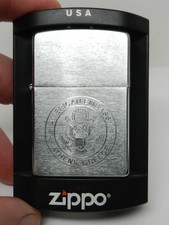 American Embassy Athens Greece Zippo Lighter NOS Brushed Stainless Complete picture